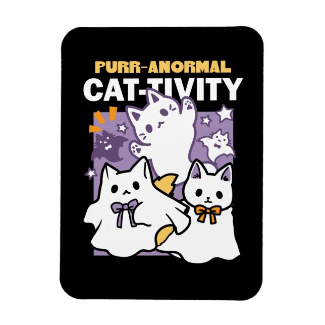 Imán Actividad purranormal para gatos - Diseño de gatos (Vertical)