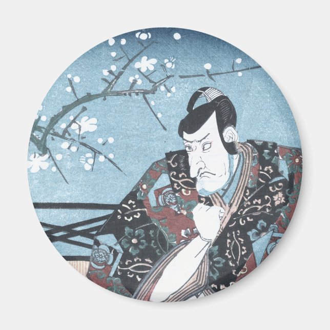 Imán Actor de Kabuki del invierno de Ukiyo-e del (Frente)