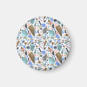 Imán acuarela abstracta: fondo blanco dibujado a mano.