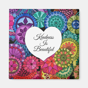Imán Acuarela Arcoiris Mandala con corazón