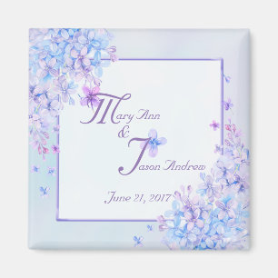 Imán Acuarela Azul Púrpura Lilac Flower Magnet