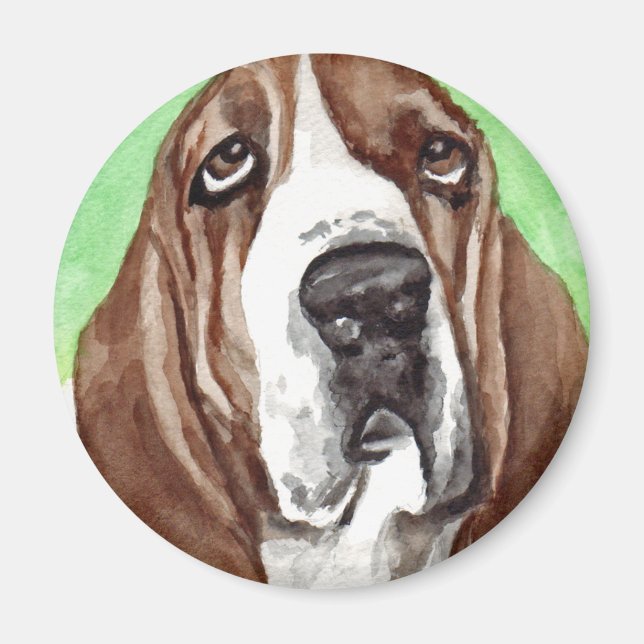 Imán Acuarela Basset (Frente)