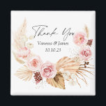 Imán acuarela Boho Floral Pampas Grass Wedding Favor<br><div class="desc">acuarela Boho Floral Pampas imán de favor de la boda de hierba</div>