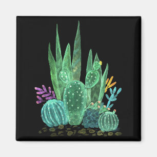 Imán Acuarela, cactus