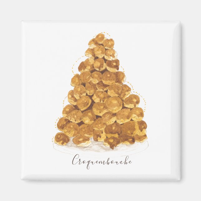 Imán acuarela croquembouche (Frente)