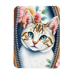 Imán Acuarela Cute hermosa y moderna colección de gatos