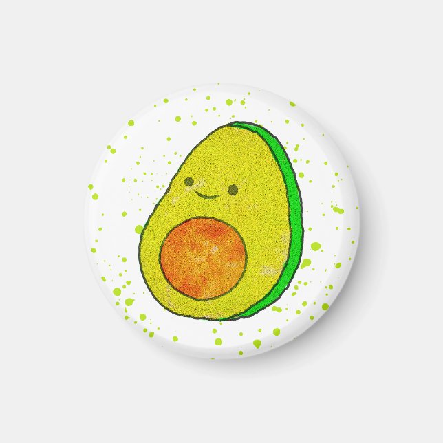 Imán Acuarela de aguacate de Personalizado cutáneo (Frente)