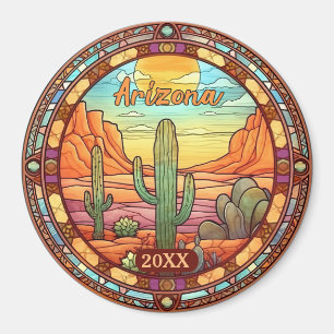 Imán Acuarela de Cactus del desierto de Arizona