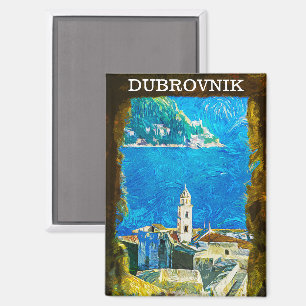 Imán Acuarela de dibujo de Dubrovnik Croacia