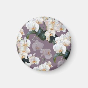 Imán Acuarela de lavanda oscura orquídea.