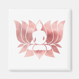 Imán Acuarela de oro Rosa Textura Buda Meditación Zen