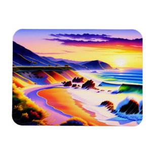 Imán Acuarela de Sunset de California