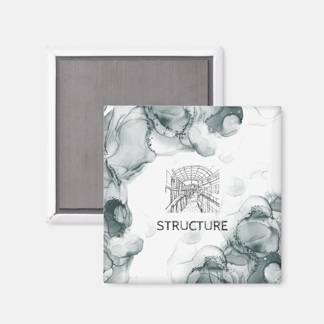 Imán Acuarela de tono de plomo (Anverso/Reverso)