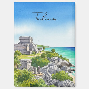 Imán Acuarela de Tulum Mexico