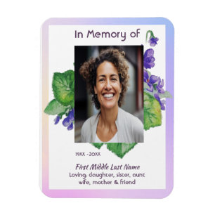 Imán Acuarela de Violeta Silvestre de Recuerdo Memorial