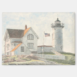 Imán Acuarela del faro de Cape Neddick