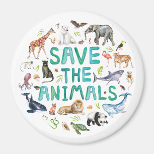 Imán Acuarela Guardar los animales