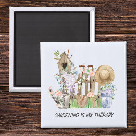 Imán Acuarela Herramientas de jardinería floral y presu