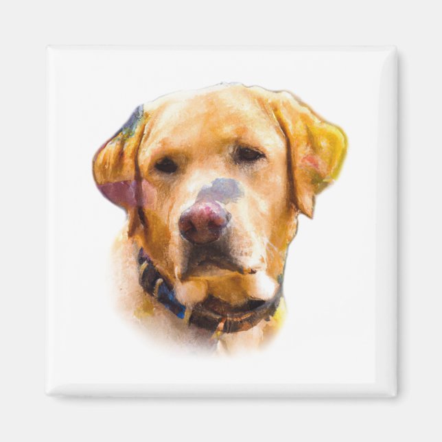 Imán Acuarela Labrador Recuperador (Frente)