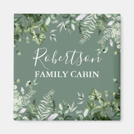 Imán Acuarela Marfil Botánico Ferns Cabina Sage Green