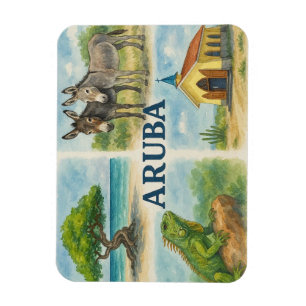 Imán Acuarela multivista de Aruba