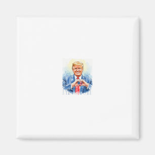 Imán Acuarela Patriótica Manos Corazón Trump 