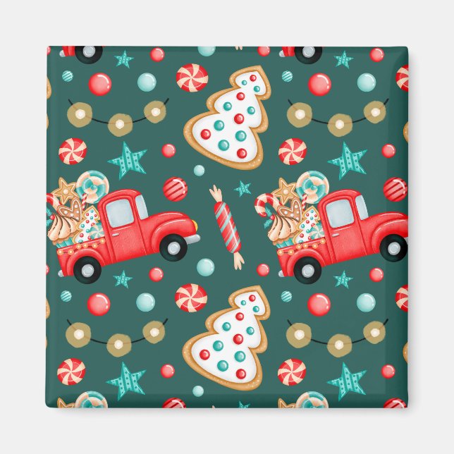 Imán acuarela personalizada para navidad de moras (Frente)