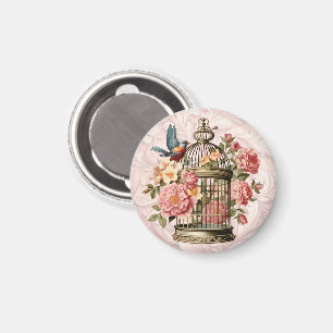 Imán Acuarela Romántica Vintage Floral