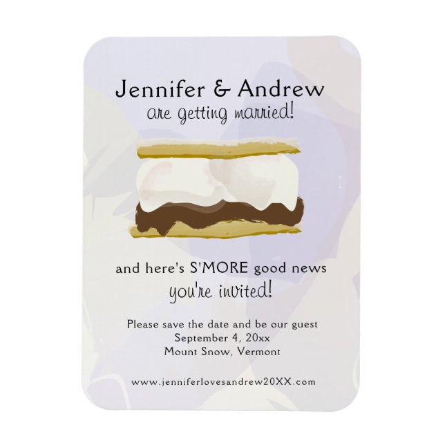 Imán Acuarela S'mores Purple Save the Date (Vertical)
