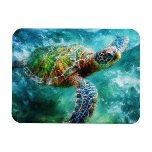 Imán Acuarela Tortuga de mar flexible