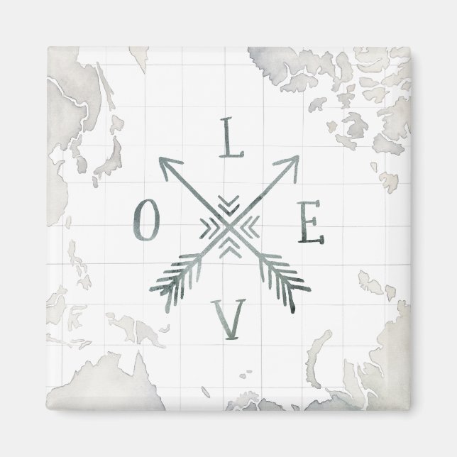 Imán Acuarela Wanderlust Adventure III | Amor (Frente)