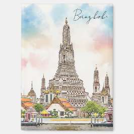 Imán Acuarela Wat Arun de Bangkok Tailandia