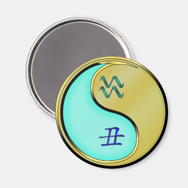 Imán Acuario & Buey de Metal (Anverso/Reverso)