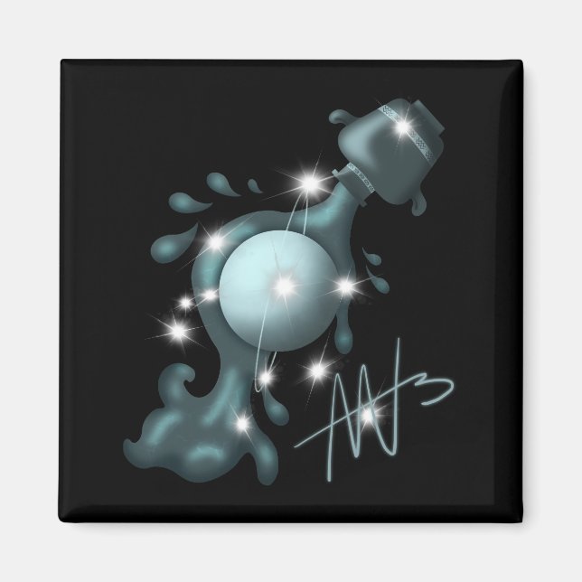 Imán Acuario cósmico Uranus Zodiac (Frente)