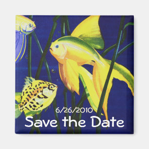 Imán Acuario de peces dorados vintage elegante, ¡Guarde