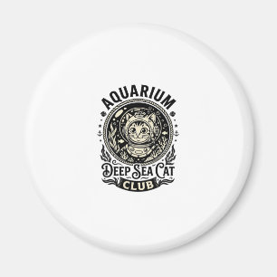 Imán Acuario Gato de Mar Profundo Gráfico Divertido - A