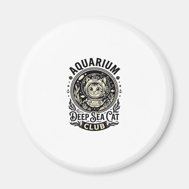 Imán Acuario Gato de Mar Profundo Gráfico Divertido - A (Frente)