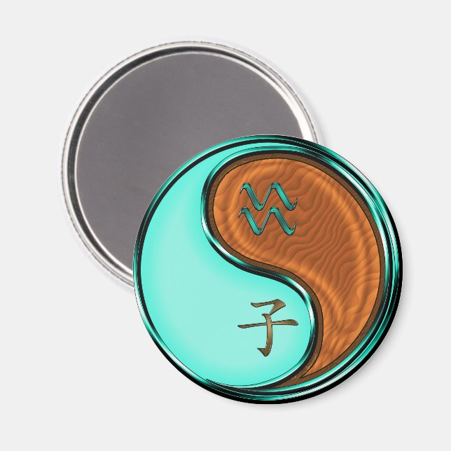 Imán Acuario & Rata de Madera (Anverso/Reverso)