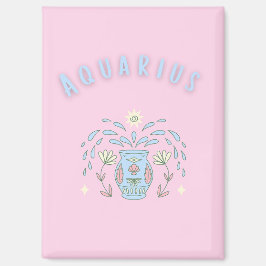 Imán Acuario rosa, impresión de signo zodiacal, signo e