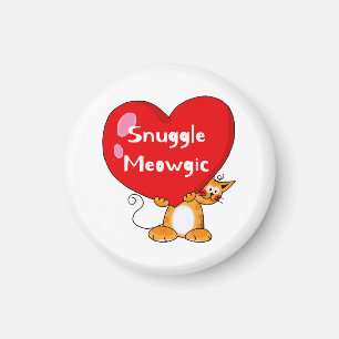Imán Acurrucijarse a Meowgic Funny Cat Pun Art