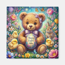 Imán ADA ~ Happy Easter ~ Teddy Chicks Bunnies ~ 