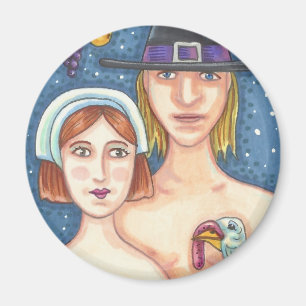 Imán ADAM & EVE PILGRIMS, GRACIAS EDEN MAGNET Rnd