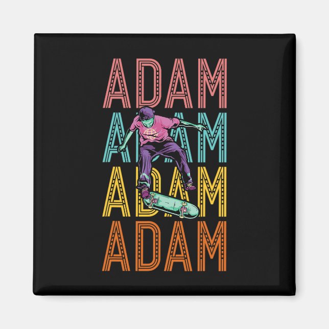 Imán Adam Skateboarding Hob personalizado (Frente)