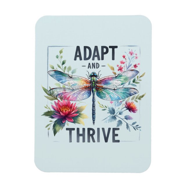 Imán Adaptarse y prosperar - Dragonfly artístico (Vertical)