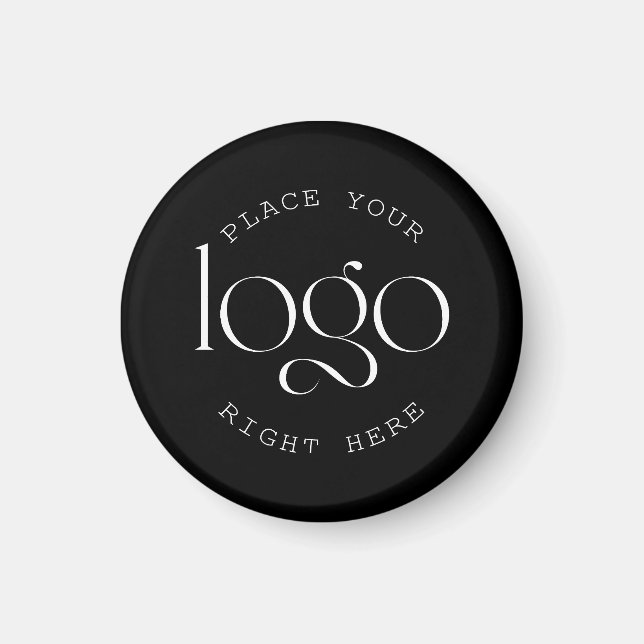 Imán Add Your Own Custom Business Logo Modern Black (Frente)