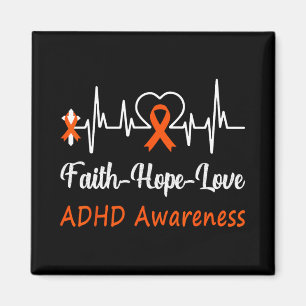 Imán Adhd Awareness Heartbeat Christian Cross Faiop Hop