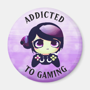 Imán Adictos al juego Cute Kawaii Chica Gamer
