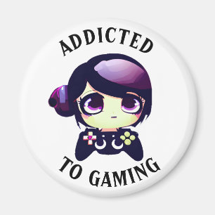 Imán Adictos al juego Cute Kawaii Chica Gamer