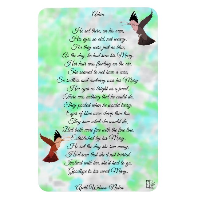 Imán Adieu Poem (Vertical)