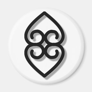 Imán Adinkra - earth-BW